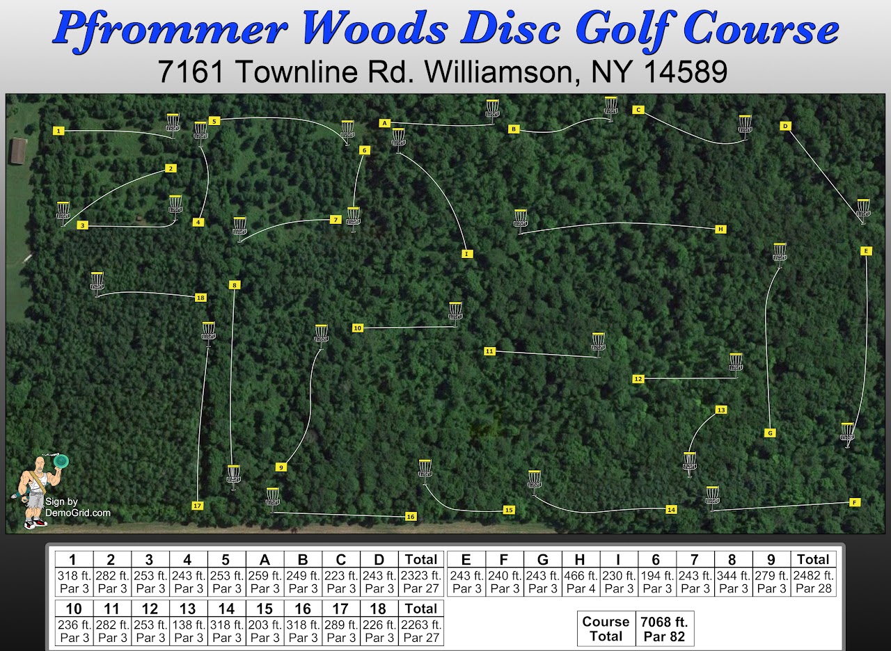 Pfrommer Woods Disc Golf Course map